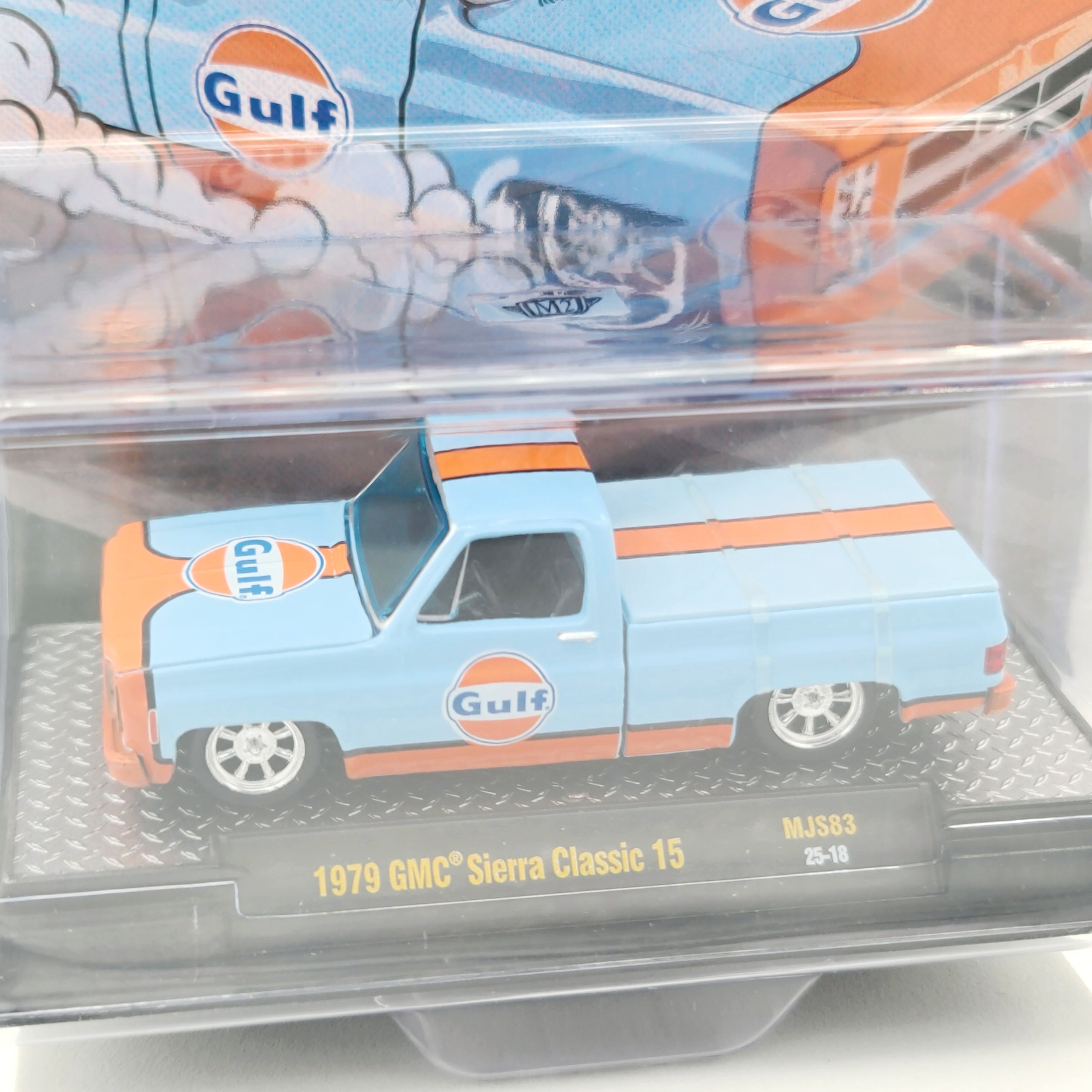 M2 Machines '79 GMC Sierra Classic Pickup - 1:64, Gulf Oil (2025 MiJo Exclusives - Limited Edition)